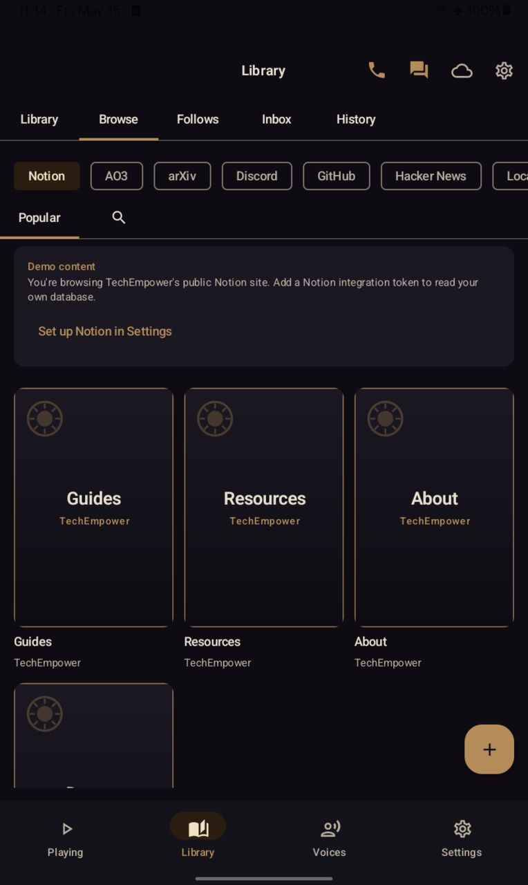 Browse tab