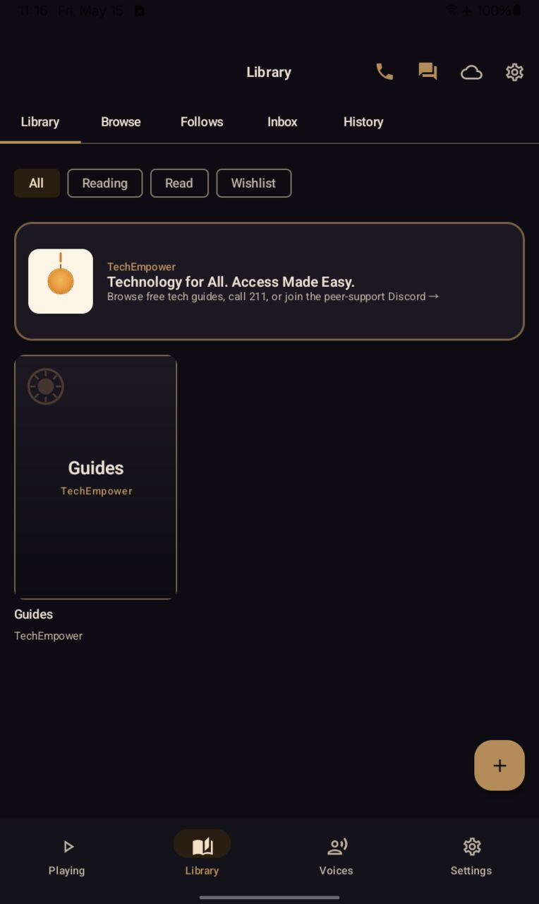 Library tab